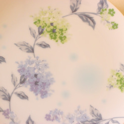 紫陽花☆雨が似合う紫陽花の１９㎝プレート「ポーセラーツ」 2枚目の画像