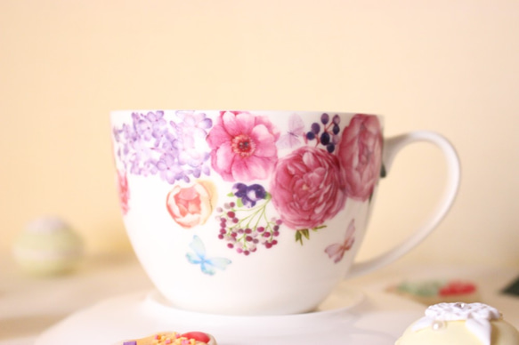 ガーデン☆華やかなお花のカップ&ソーサー「ポーセラーツ」 3枚目の画像