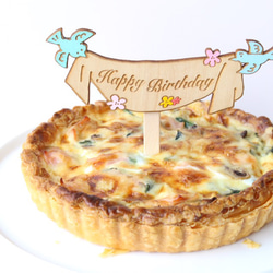 『Happy Birthday』鳥＊ケーキトッパー 3枚目の画像