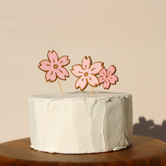 桜の花＊ケーキトッパーセット 4枚目の画像