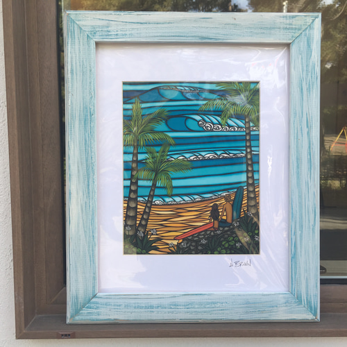 ウッドフレーム フォトフレーム 西海岸 ウッド 木 ハワイアン ハワイ