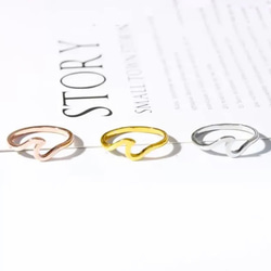 【在庫処分価格】ピンクゴールド ウェーブリング リング 波 指輪 ウェーブ ビーチ アクセサリー 2枚目の画像