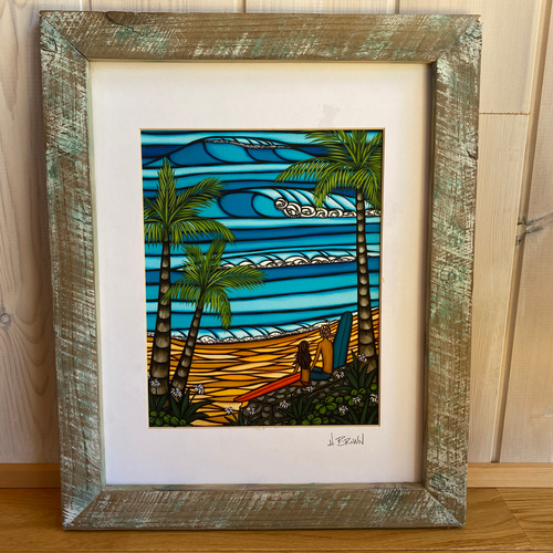 ヘザーブラウン　アート　額縁付き Heather Brown Art Japan ヘザーブラウン Outer Reef Print