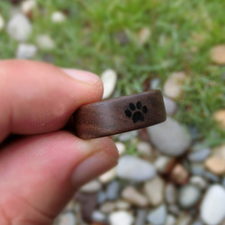 木の インレイ 指輪（ウッドリング）-  猫の足 6枚目の画像