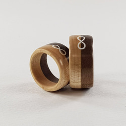 木の インレイ 指輪（ウッドリング）-  無限 5枚目の画像