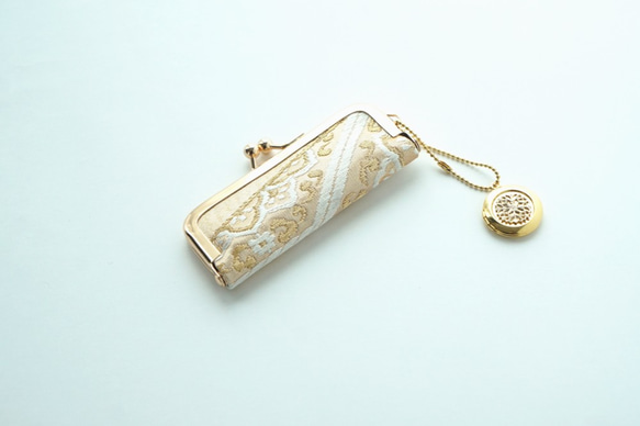 [真正的雙層編織金絲織帶郵票盒]用於結婚禮物和生日禮物。袋口，OBI重製 第2張的照片