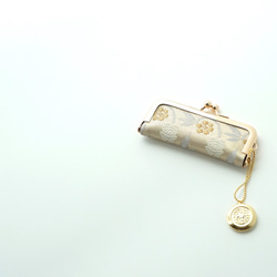 [金小花絲綢皮帶密封盒]用於結婚禮物，就業禮物，生日禮物。 Gamaguchi，Obi重製 第2張的照片