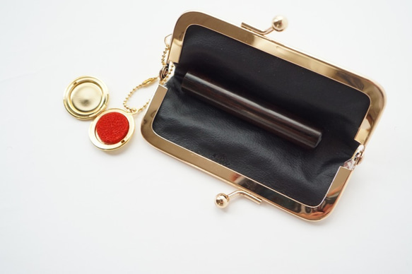 [金小花絲綢皮帶密封盒]用於結婚禮物，就業禮物，生日禮物。 Gamaguchi，Obi重製 第3張的照片