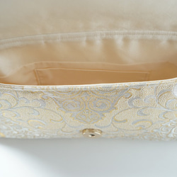 [Hattori編織金絲質腰帶翻新2Way手拿包和手提包]用於婚禮和派對。 第6張的照片
