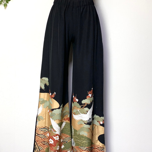 着物リメイク 留袖 ワイドパンツのセットアップ ロングパンツ