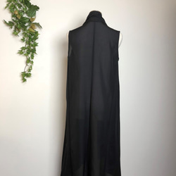 着物リメイク　正絹　絽ロングジレ　 4枚目の画像