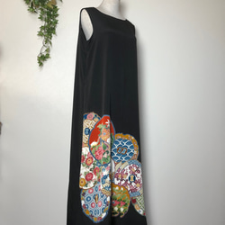 和服翻新Tomesode配緞帶腰帶寬鬆連衣裙 第3張的照片