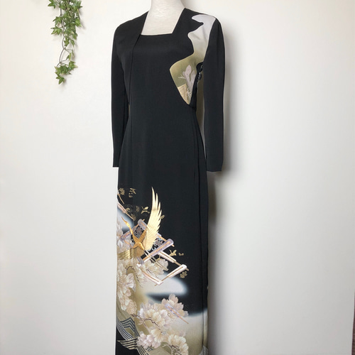 着物リメイク 留袖アンサンブルドレス タイトスカート ワンピース  