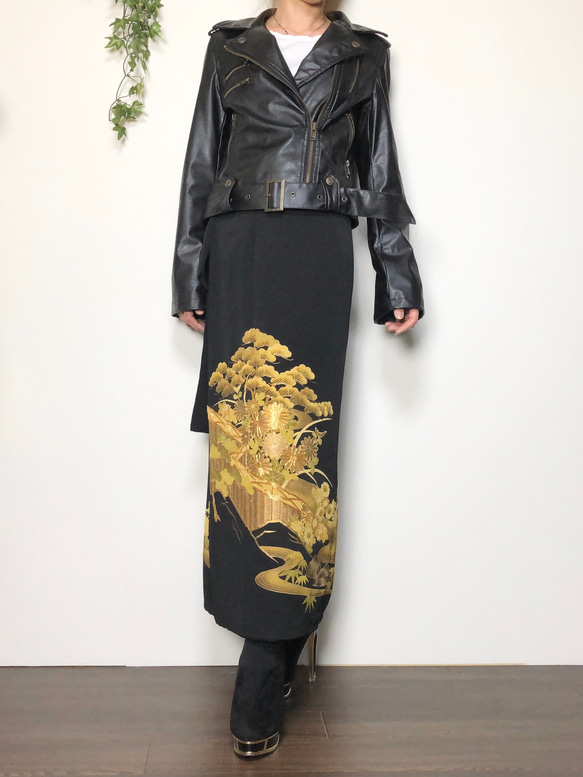 着物リメイク 留袖 マキシ丈 巻きスカート ロングスカート 着物リメイク 留袖 マキシ丈 巻きスカート ロングスカート