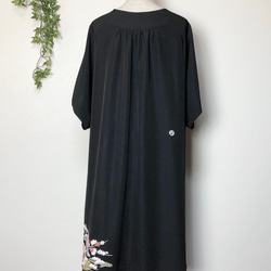 和服翻新Tomesode常規真絲變形半袖寬鬆連衣裙 第5張的照片