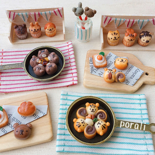 受注製作】ミニチュア 動物マフィンセット その他置物 porali 通販