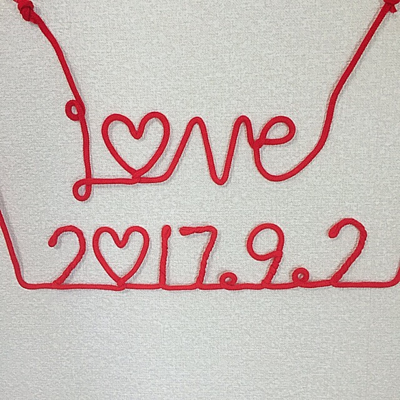 運命の赤い糸♡LOVE&日付オーダー2点セット フォトプロップス kurokuro  