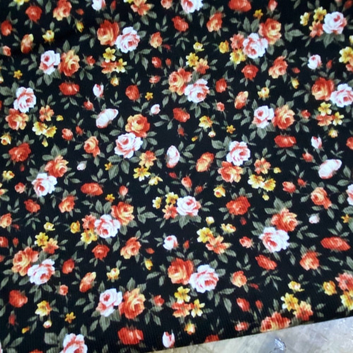 セール 薔薇柄 細コーデュロイ 生地 w110x50cm 綿 ハンドメイド