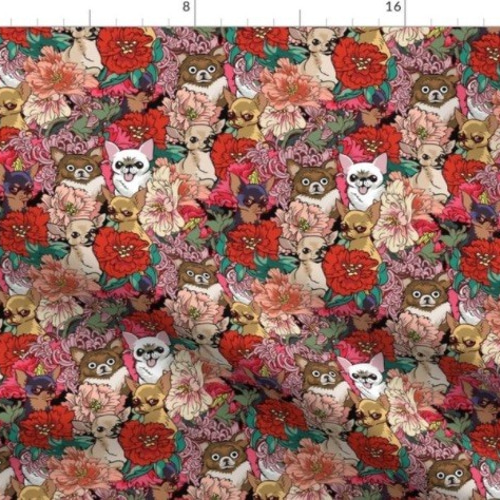 New 犬 犬柄 チワワの可愛すぎるデザイン 輸入生地 生地 チワワ