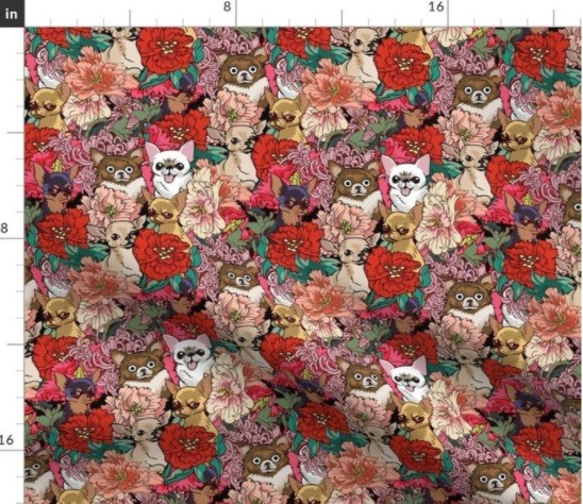 New 犬 犬柄 チワワの可愛すぎるデザイン 輸入生地 生地 チワワ