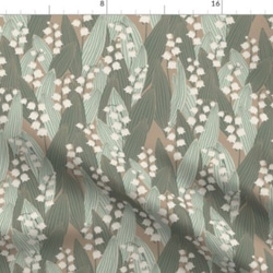 すずらん ミュゲ フランスのミュゲ 花柄生地 手芸 生地 輸入生地 布 布地 コットン 綿 ハンドメイド 1枚目の画像
