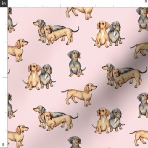 New 犬 犬柄 ダックスフンドの可愛すぎるデザイン 輸入生地 生地