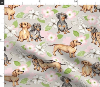 New 犬 犬柄 ダックスフンドの可愛すぎるデザイン 輸入生地 生地