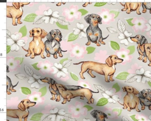 New 犬 犬柄 ダックスフンドの可愛すぎるデザイン 輸入生地 生地