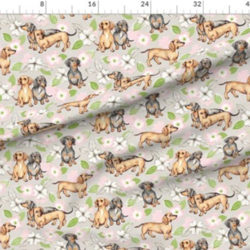 New 犬 犬柄 ダックスフンドの可愛すぎるデザイン 輸入生地 生地