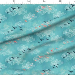 輸入生地 鳥 バード 鳥柄 ハンドメイド素材 生地 布 綿 布地 2枚目の画像