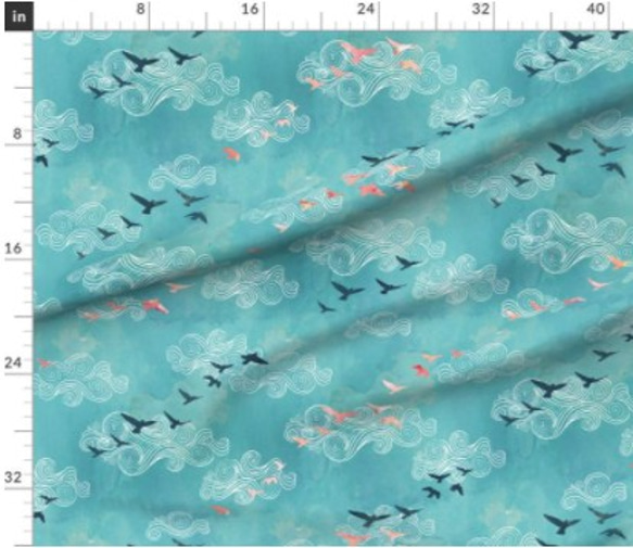 輸入生地 鳥 バード 鳥柄 ハンドメイド素材 生地 布 綿 布地 2枚目の画像
