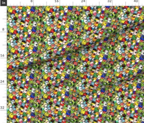 輸入生地 鳥 バード 鳥柄 ハンドメイド素材 生地 布 綿 布地 2枚目の画像