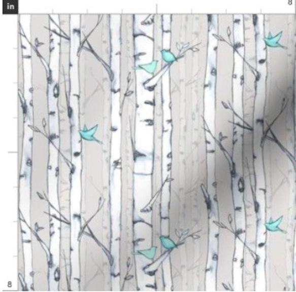 輸入生地 鳥 バード 鳥柄 ハンドメイド素材 生地 布 綿 布地 4枚目の画像