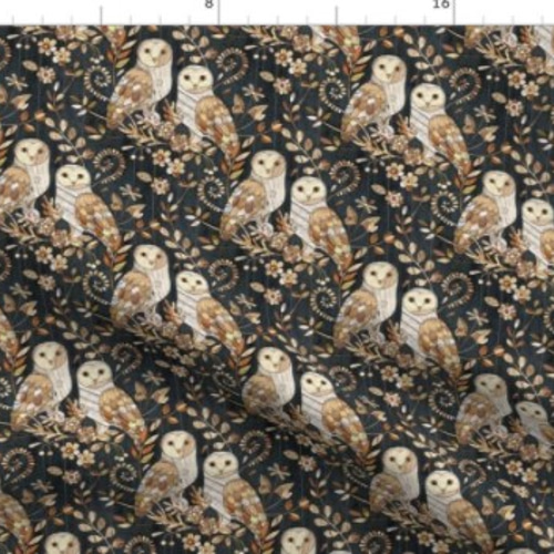 輸入生地 ふくろう オウル owl 鳥 バード フクロウ柄