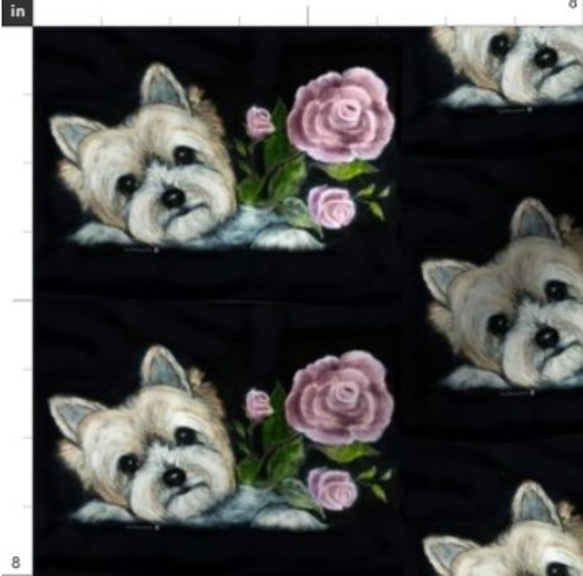 犬 犬柄 ヨーキーの可愛すぎるデザイン 輸入生地 生地 ヨークシャテリア ハンドメイド 素材 ペット ワンちゃん 4枚目の画像