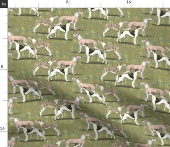 New 犬 犬柄 超レア ウィペット グレーハウンド ハウンドドッグ 犬柄 
