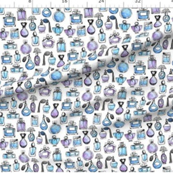 香水瓶柄 コスメ柄 宝石柄 香水瓶 パフュームボトル 手芸 生地 輸入生地 布 布地 コットン 綿 ハンドメイド 2枚目の画像