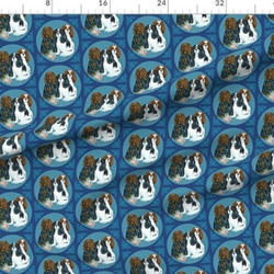 犬 犬柄 キャバリア・キング・チャールズ・スパニエルの可愛すぎるデザイン 輸入生地 生地 ハンドメイド 素材 ペット 2枚目の画像