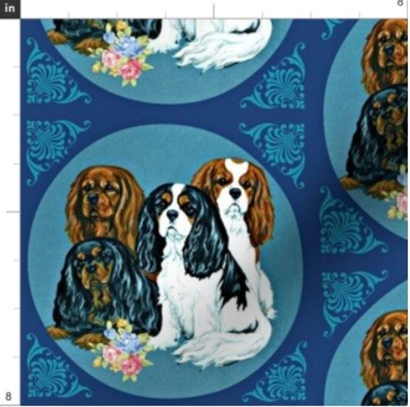 犬 犬柄 キャバリア・キング・チャールズ・スパニエルの可愛すぎるデザイン 輸入生地 生地 ハンドメイド 素材 ペット 4枚目の画像