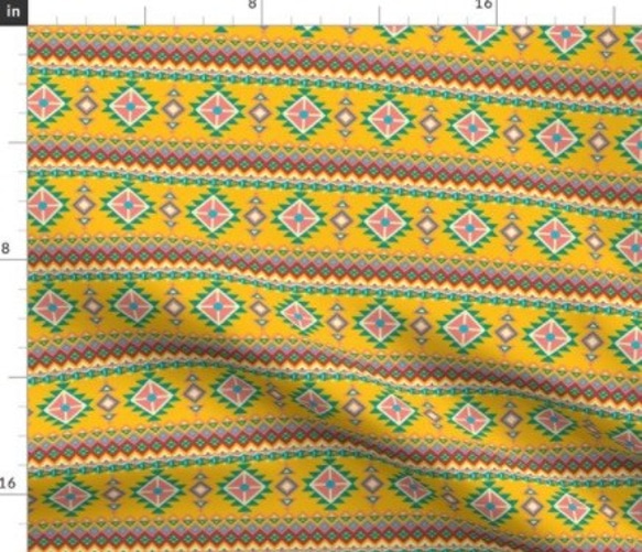 ナバホ柄 アメリカ インデアンの織物風 生地 輸入生地 ハンドメイド素材 1枚目の画像