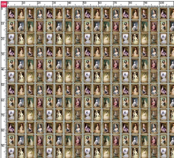 マリーアントワネット 中世ロココ調 クィーン 貴婦人 生地　輸入生地 ハンドメイド素材 2枚目の画像