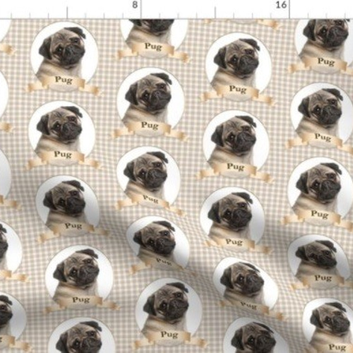 犬 犬柄 パグの可愛すぎるデザイン 輸入生地 生地 パグ ハンドメイド