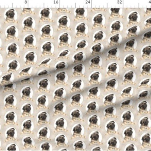 犬 犬柄 パグの可愛すぎるデザイン 輸入生地 生地 パグ ハンドメイド