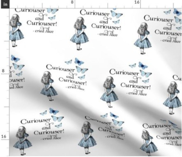 不思議の国のアリス アリス 生地 ハンドメイド素材 オリジナルデザイン生地 1枚目の画像
