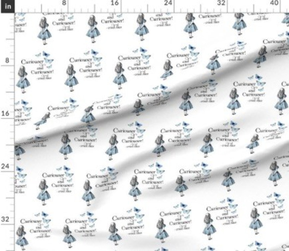 不思議の国のアリス アリス 生地 ハンドメイド素材 オリジナルデザイン生地 2枚目の画像