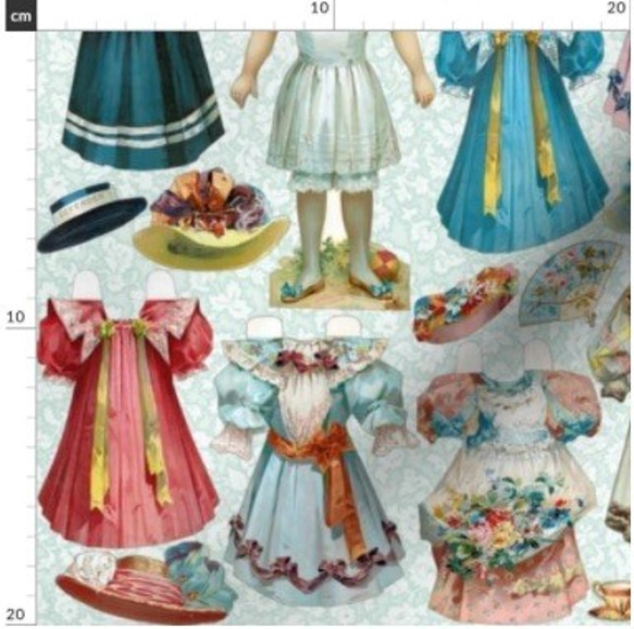 アンティークドール 紙人形 ペーパードール ビスクドール 着せ替え人形 人形柄 ドール キューピット ハート 薔薇 天使 4枚目の画像