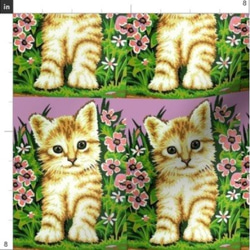 猫 猫柄 ビンテージ レトロキャット 輸入生地 生地 ペット 可愛い猫柄 ねこ 布 綿 ハンドメイド 素材 4枚目の画像
