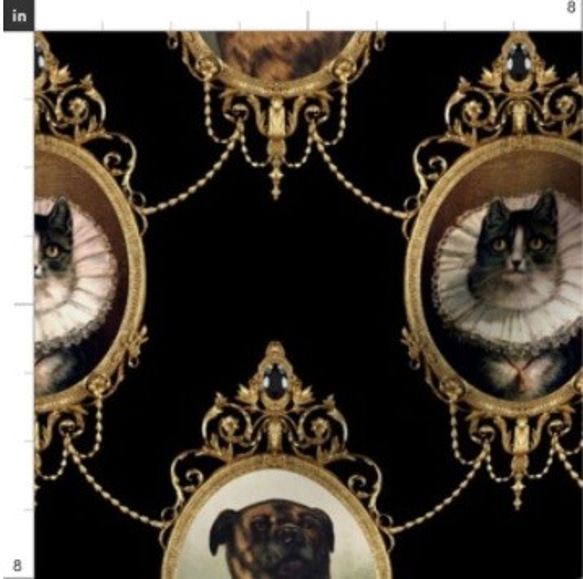 New 猫 猫柄 ビンテージ レトロキャット 輸入生地 ペット 可愛い猫柄 ねこ ビクトリアキャット 猫の生地 布 綿 4枚目の画像
