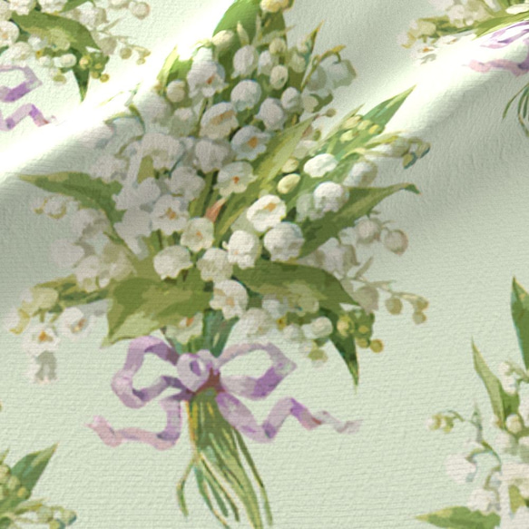 輸入生地 インポートファブリック 美しきすずらんの花束 ハンドメイド素材 生地 1枚目の画像
