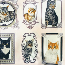 インポートファブリック　輸入生地 レア 猫 キャットフォトフレーム ハンドメイド素材 2枚目の画像